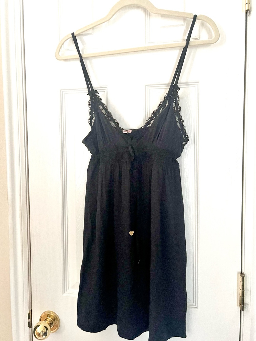 Juicy Couture Black Lace-Trim Chemise Nightdress - Size M - New